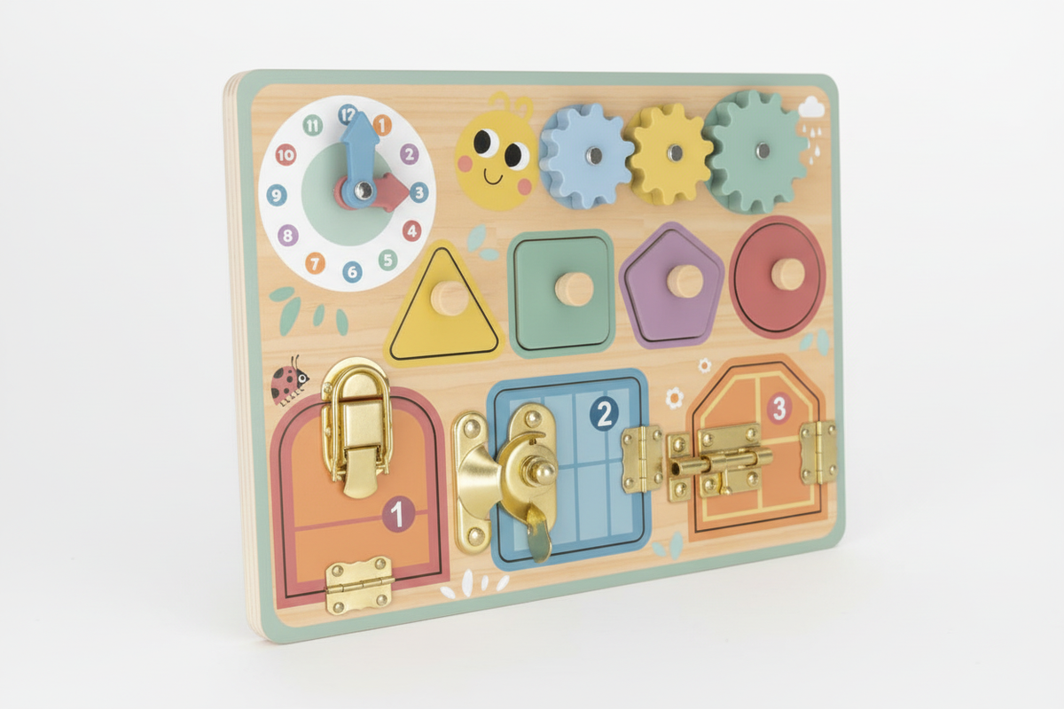 Wooden Busy Board three-quarter angle preview